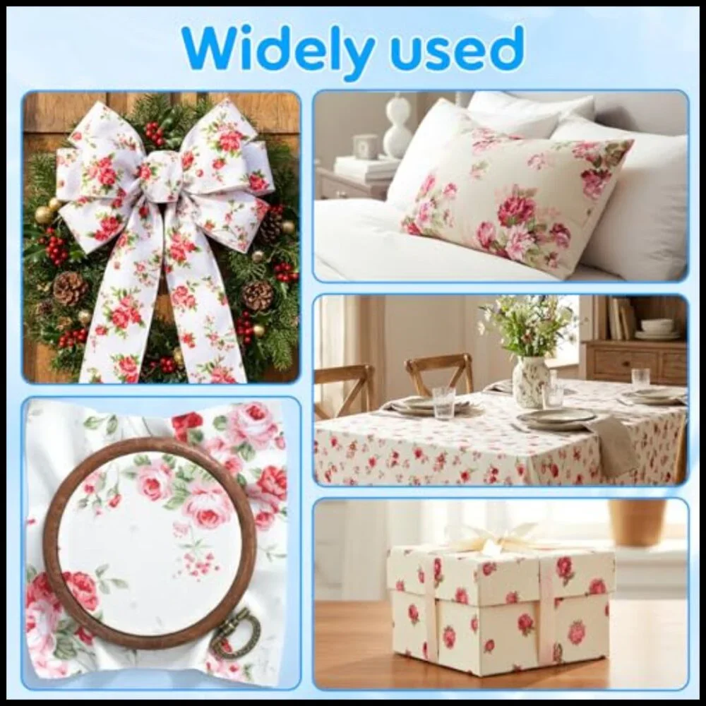 Vintage Floral Quilting Fabric Squares Cotton Pre-Cut Patchwork DIY Crafts